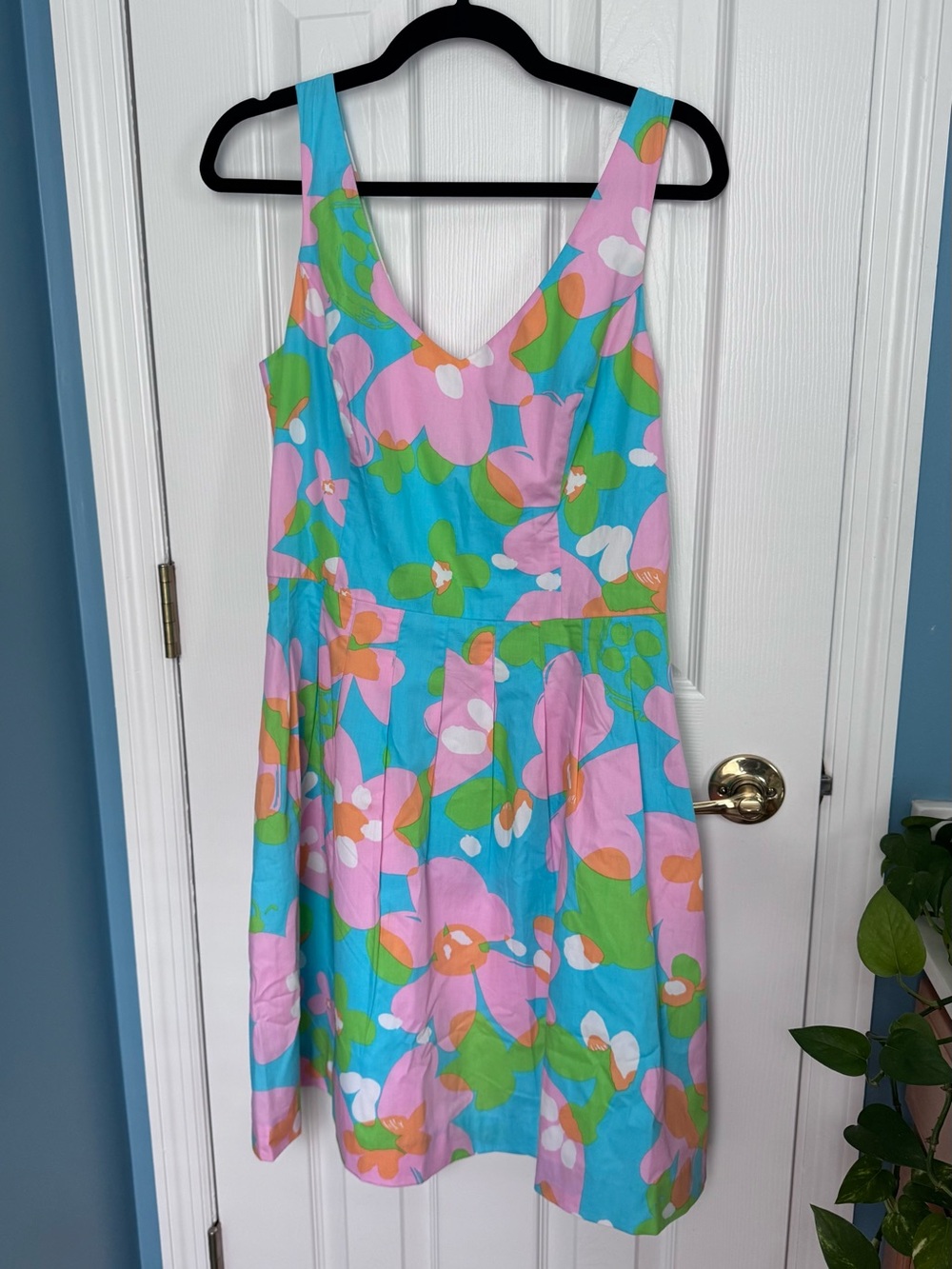Lilly Pulitzer Shorely Blue Floral Shift Dress in Aqua, Pink & Green